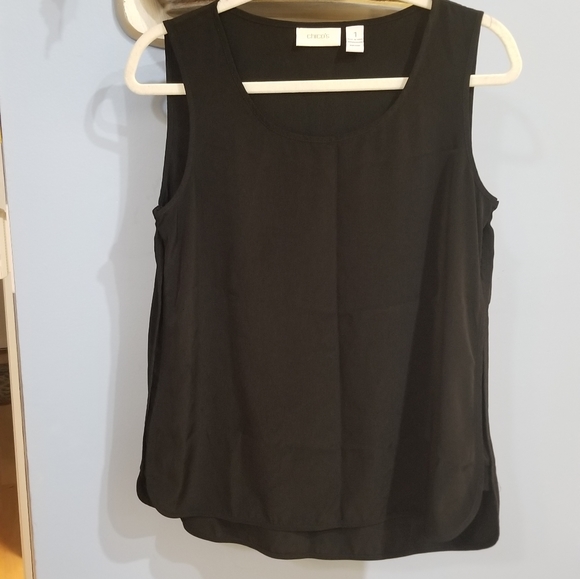 Chico's Blk Tunic SZ.1 - Picture 2 of 14